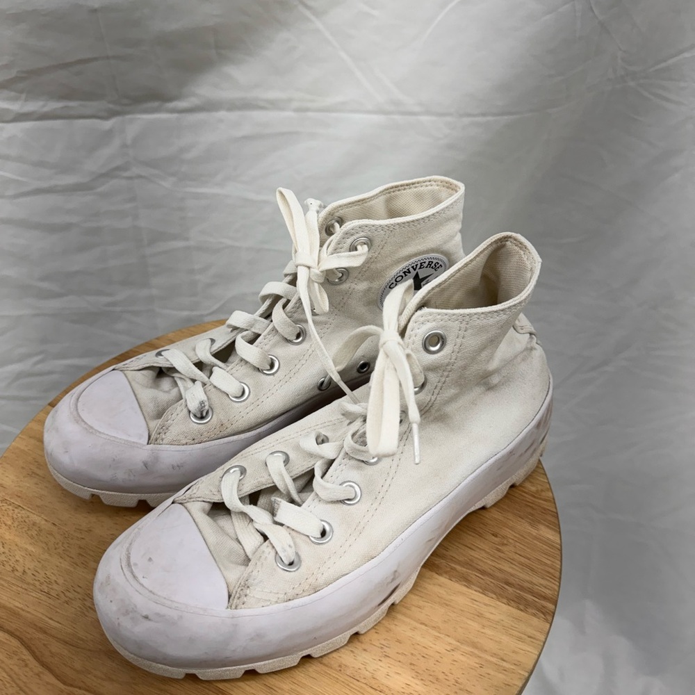 Converse High Top Lugged White Sneakers